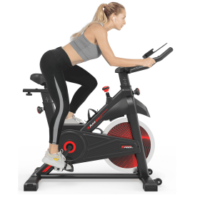 Indoor Cycling Exercise Bike Stationary, Home Gym Workout Fitness Bike with Comfortable Cusion, LCD Display and Hand Pulse