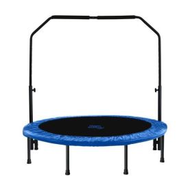 40"/48" Mini Trampoline with Adjustable Handbar – Round Foldable Rebounder Fitness Trampoline for Kids & Adults