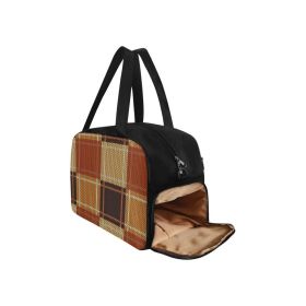 Brown And Beige Checker Style Fitness Bag