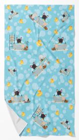 Brindle French Bulldog in Bathtub Bath Towel Large Oversized Plush Fitness Body Towel, Ultra Soft Absorbent Quick Drying, 42"L x 24"W