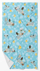 Black Tan Cocker Spaniel in Bathtub Bath Towel Large Oversized Plush Fitness Body Towel, Ultra Soft Absorbent Quick Drying, 42"L x 24"W