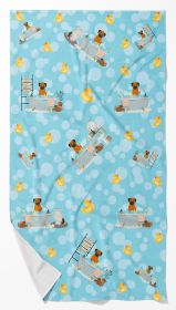 Border Terrier in Bathtub Bath Towel Large Oversized Plush Fitness Body Towel, Ultra Soft Absorbent Quick Drying, 42"L x 24"W