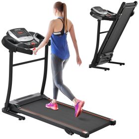 Folding Treadmill Electric Running Machine 2.5HP Motor 300LBS Weight Capacity Walking Jogging Machine with 3 Level Incline 12 Preset Programs for Home