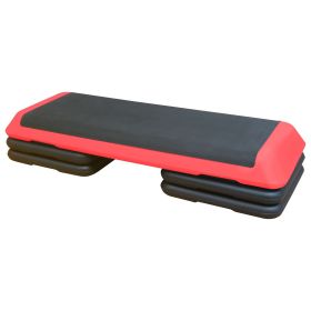 Adjustable Aerobic Step Workout Step with 4 Risers Fitness & Exercise Platform Trainer Red