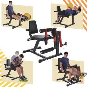 Leg Extension and Curl Machine - Leg Exercise Machine with Adjustable Seat Backrest and Rotary Leg Extenstion