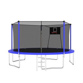 14FT Trampoline ,Sports Fitness Trampolines with Enclosure Net, Recreational Trampolines for Outdoor Indoor (Color: as Pic)