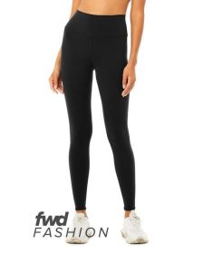 FWD Fashion Ladies' High Waist Fitness Leggings - BLACK - XS (Color: Black, size: XS)