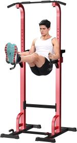 Multi Functional Strength Training Fitness Station Adjustable Height Tilt Bracket Black (material: Metal, Color: Red)