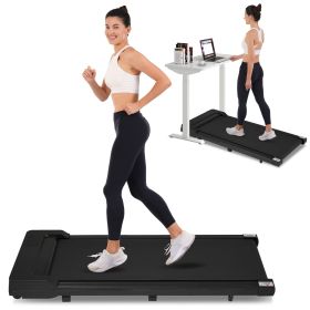 Walking Pad Under Desk Treadmill for Home Office -2.5HP Walking Treadmill 0.6-4MPH 300LBS Capacity Treadmill for Walking Running Remote Control Batter (material: Metal, Color: Black)